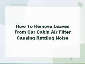 How to Remove Leaves From Your Cabin Air Filter and Stop Rattling Noise
